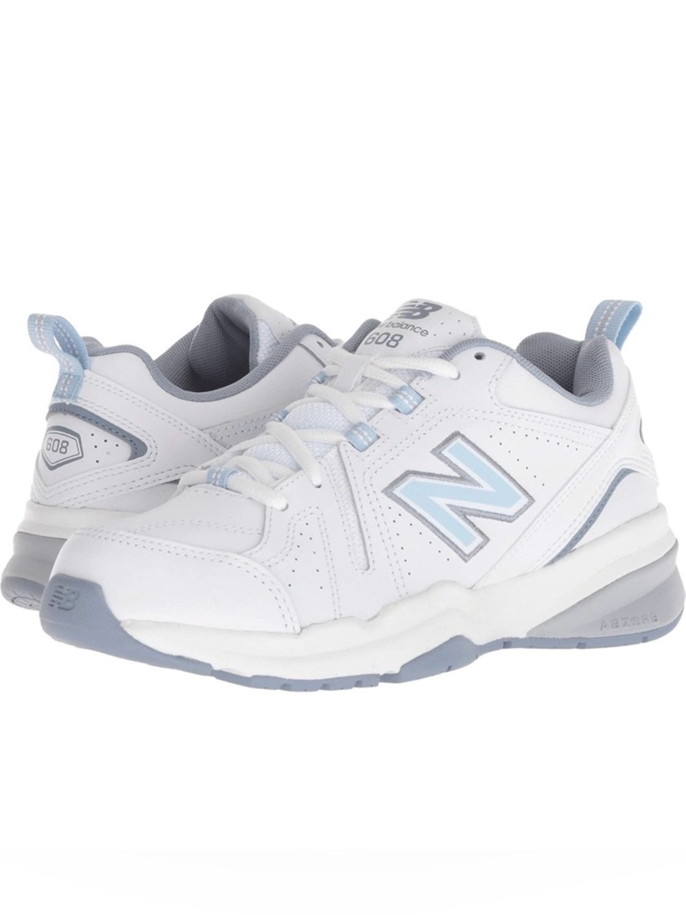 New Balance Women’s 608v5 White Leather Shoes Size 8.5 Wide (WX608WS)